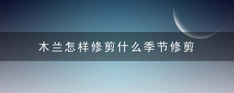 木兰怎样修剪什么季节修剪 木兰怎样修剪哪个季节修剪